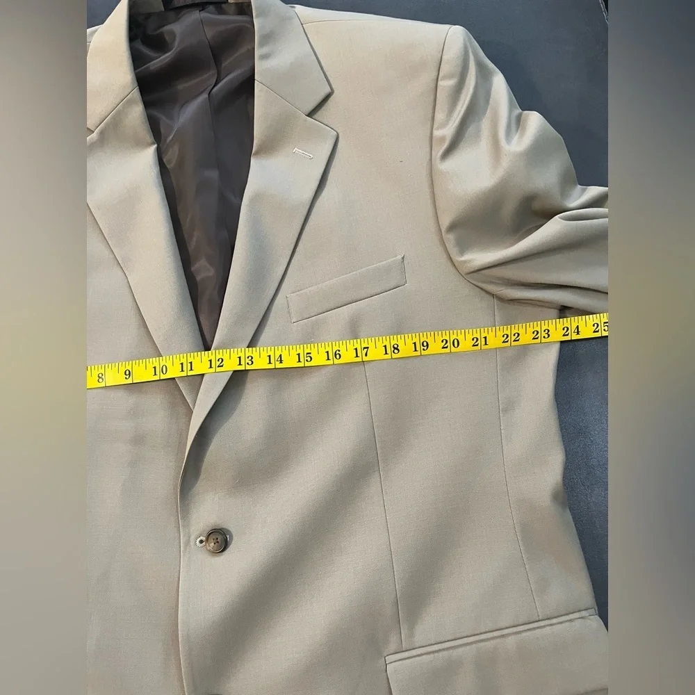 Charneys Arthur 100% Wool Carelli Fabric Men's Tan Blazer Size 46L NWT